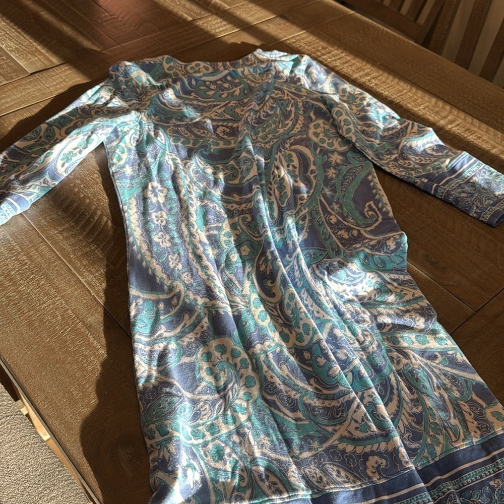 COOLIBAR oceanside tunic dress in aura blue summertime paisley - Picture 9 of 10